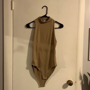 Beige mock turtle neck